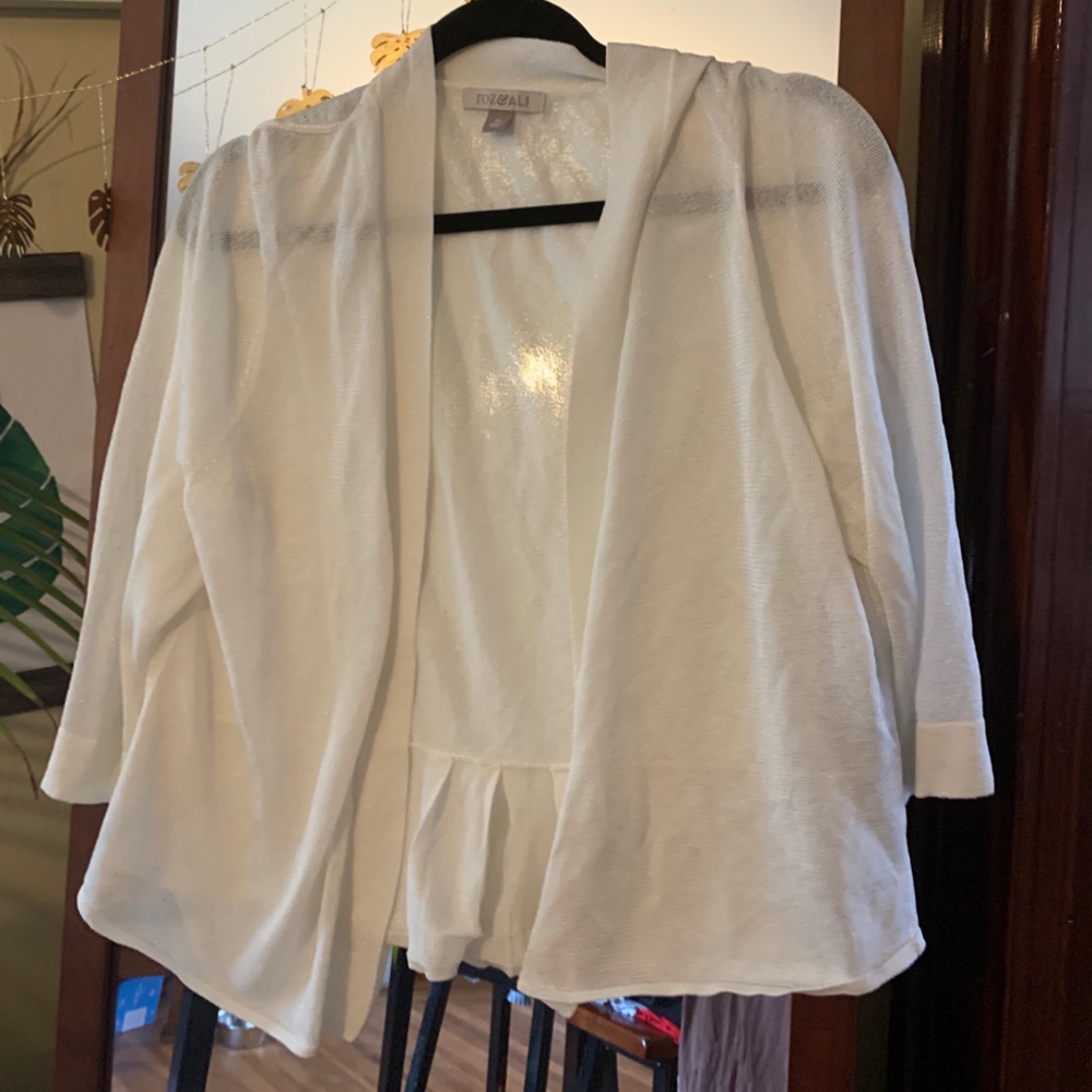 White cardigan